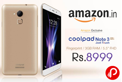 Coolpad Note 3 Plus Mobile 3GB RAM just Rs.8999 - Amazon