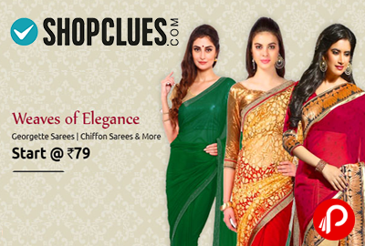 Georgette and Chiffon Sarees Starting @ Rs.79 - Shopclues