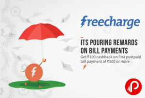 Flat Rs.100 Cashback On Postpaid Mobile Bill Payment Of Rs 500