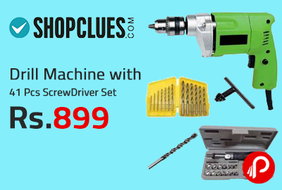 Drill Machine with 41 Pcs ScrewDriver Set just at Rs.899 - Shopclues