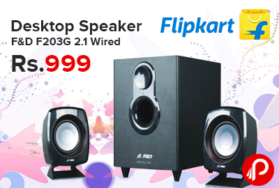 Desktop Speaker F&D F203G 2.1 Wired just Rs.999 - Flipkart