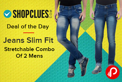 Jeans Slim Fit Stretchable Combo Of 2 Mens at Rs.699 - Shopclues