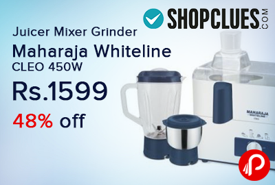 Juicer Mixer Grinder Maharaja Whiteline CLEO 450W just at Rs.1599 - Shopclues