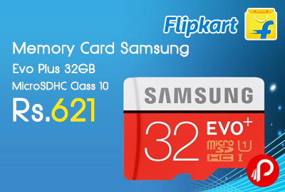 Memory Card Samsung Evo Plus 32GB MicroSDHC Class 10 just at Rs.621 - Flipkart