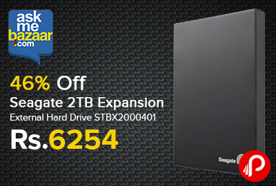 Seagate Expansion 2TB External Hard Drive STBX2000401 just Rs.6254 - AskMeBazaar