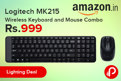 Logitech MK215 Wireless Keyboard and Mouse Combo only in Rs.999 - Amazon