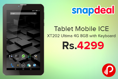 Tablet Mobile ICE XT202 Ultima 4G 8GB with Keyboard just at Rs.4299 - Snapdeal