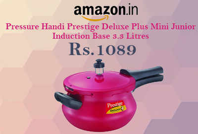 Pressure Handi Prestige Deluxe Plus Mini Junior Induction Base 3.3 Litres Just at Rs.1089 - Amazon