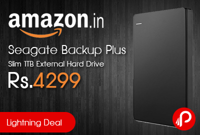 Seagate Backup Plus Slim 1TB External Hard Drive just Rs.4299 - Amazon