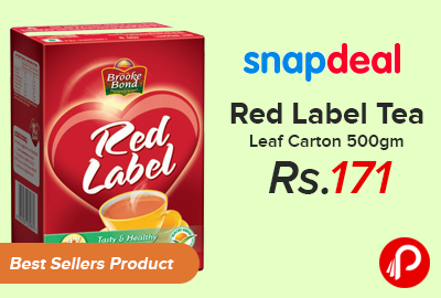 Red Label Tea Leaf Carton 500gm Just Rs.171 - Snapdeal
