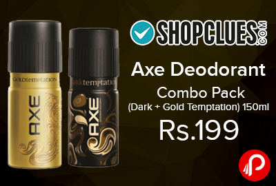 Axe Deodorant Combo Pack (Dark + Gold Temptation) 150ml just @ Rs.199 - Shopclues