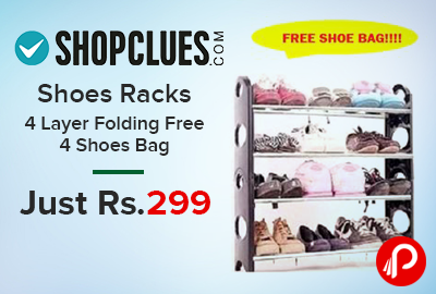 Shoes Racks 4 Layer Folding Free 4 Shoes Bag Just Rs.299 - Shopclues