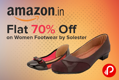 Flat 70% off on Women Footwear by Solester - Amazon