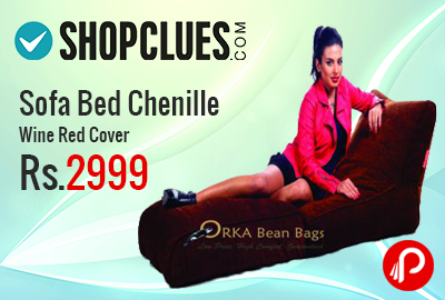 Sofa Bed Chenille Wine Red Cover just at Rs.2999 - Shopclues