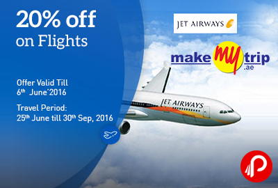 Jet Airways Sale Upto 20% off on Flights - MakeMyTrip