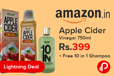 Apple Cider Vinegar 750ml Just Rs.399 + Free 10 in 1 Shampoo- Amazon
