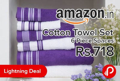 Cotton Towel Set 6 Piece Spaces Just Rs.718 - Amazon