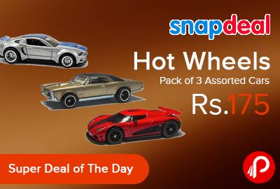 Hot Wheels Pack of 3 Assorted Cars Just at Rs.175