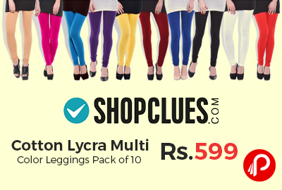Cotton Lycra Multi Color Leggings Pack of 10