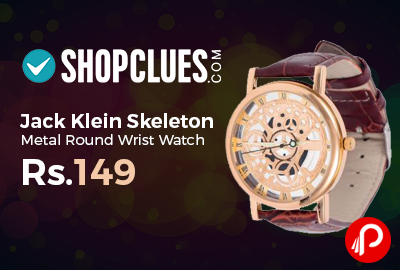 Jack Klein Skeleton Metal Round Wrist Watch just Rs.149 - Shopclues