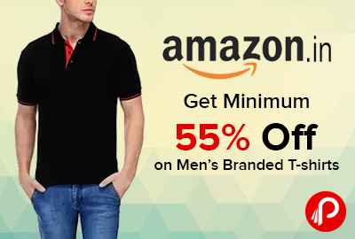 Get Minimum 55% Off on Men’s Branded T-shirts - Amazon