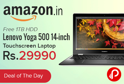 Lenovo Yoga 500 14-inch Touchscreen Laptop just at Rs.29990 - Amazon