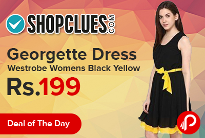 Georgette Dress Westrobe Womens Black Yellow just at Rs.199 - Shopclues