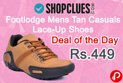 Footlodge Mens Tan Casuals Lace-Up Shoes Just Rs.449 - Shopclues