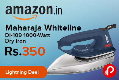 Maharaja Whiteline DI-109 1000-Watt Dry Iron Only Rs.350 - Amazon