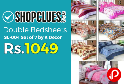 Double Bedsheets SL-004 Set of 7 by K Decor - Shopclues