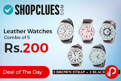 Leather Watches Combo of 5