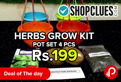 HERBS GROW KIT POT SET 4 PCS just Rs.199 - Shopclues