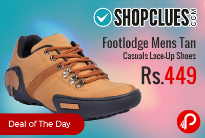 Footlodge Mens Tan Casuals Lace-Up Shoes just Rs.449 - Shopclues