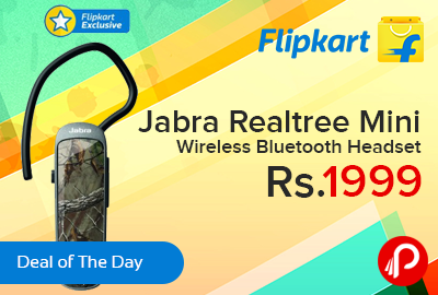 Jabra Realtree Mini Wireless Bluetooth Headset Only Rs.1999 - Flipkart