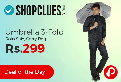 Umbrella 3-Fold, Rain Suit, Carry Bag