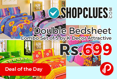 Double Bedsheet Combo Set of 5 by K Decor Attractive Just Rs.699 - Shopclues