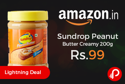 Sundrop Peanut Butter Creamy 200g just Rs.99 - Amazon