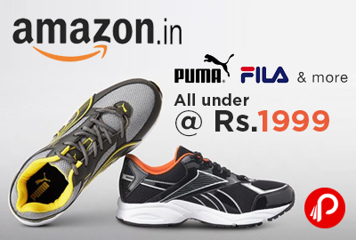 Puma, Fila, Lotto Shoes, All under @ Rs.1999 - Amazon