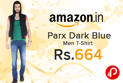 Parx Dark Blue Men T-Shirt
