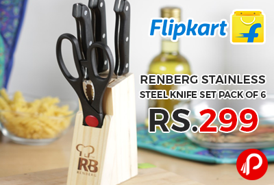 Renberg Stainless Steel Knife Set Pack of 6 Just Rs.299 - Flipkart