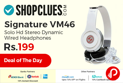 Signature VM46 Solo Hd Stereo Dynamic Wired Headphones just Rs.199 - Shopclues