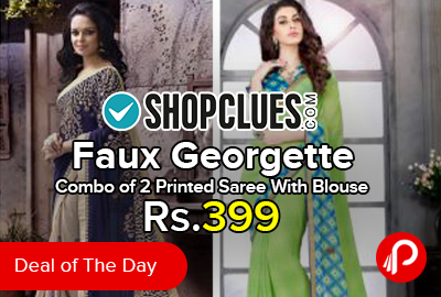 Faux Georgette Combo of 2 Printed Saree With Blouse