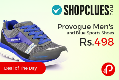 Provogue Men's Grey and Blue Sports Shoes