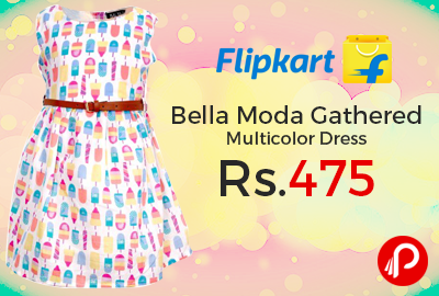 Bella Moda Gathered Multicolor Dress