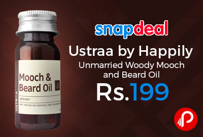 Ustraa by Happily Unmarried Woody Mooch and Beard Oil Just Rs.199 - Snapdeal
