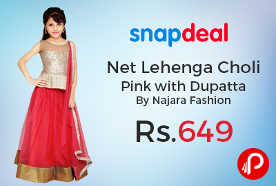Net Lehenga Choli Pink with Dupatta By Najara Fashion Just Rs.649 - Snapdeal