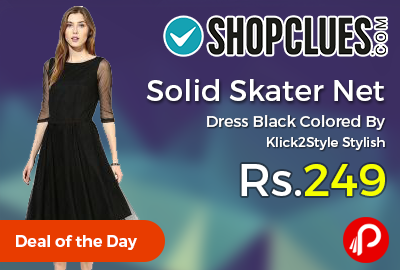 Solid Skater Net Dress Black Colored By Klick2Style Stylish just Rs.249 - Shopclues
