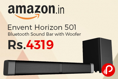 Envent Horizon 501 Bluetooth Sound Bar with Woofer Just Rs.4319 - Amazon