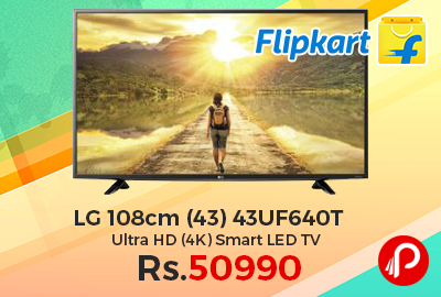 LG 108cm (43) 43UF640T Ultra HD (4K) Smart LED TV Just Rs.50990 - Flipkart