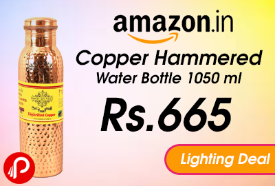 Copper Hammered Water Bottle 1050 ml